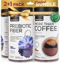 Cafea de ciuperci și mari prebiotice Gummies Bundle - 9 ciuperci Adaptogen Mix, Dieta Fibră 7G, Probiotic - cafea instant ciuperci și fibra Chews pentru imunitate, Gut Health - pentru bărbați și femei