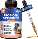 Probioticele și prebioticele cu enzime pentru câini și pisici - Digestive Gut Flora Health Suplimente alimentare pentru animale de companie - Constipație și diaree și gaz Home Remedy - Supărat relief stomac - Made in USA