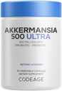 Codeage Akkermansia Muciniphila Probiotic Ultra - High-Potency 500M AVUs Akkermansia Supliment probiotic - îmbunătăţit zilnic probiotic şi prebiotic, Cicoare Inulin - 3- Luna alimentare - 90 capsule