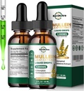 2 ambalaj Mullein picături pentru plămâni, 1200 mg Mullein Extract lichid picături de frunze cu clorofilă pentru Lung Cleanse & Detoxifiere, suport pentru respirație, imunitar, sistem digestiv