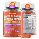 1Pack Milk Thistle Ficat Detoxifiere Gummies, 18-in-1 Ficat Cleanse Detoxifiere & Reparație Supliment cu Berberine, Root Cicoare, Turmeric, Artichoke, Root Dandelion, Chanca Piedra, Vitamine B6 B12 - Zahăr gratuit