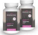Mountain Peak Nutritionals Permeable Gut & Digestive Support Combo Pack - Gut Lining & Sanatate gastro-intestinala - Enzime, Probiotice si Suport nutritional - 90 Capsule vegetariene Fiecare