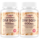 Liposomal DIM SGS Supliment - Supliment hormonal pentru femei si barbati, Suplimentele de estrogen contine Sulforaphane Glucosinolat, Vitamina E, fructul de rodie - suport dezintoxicare si antioxidant (2 ambalaj)