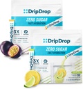 Hidratare dripDrop - Pachete cu pulbere electrolit - Lămâie cu lămâie şi fructe de pasiune Zero Sugar Bundle - 64 Conte