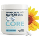 Nucleu Med Science Liposomal Glutatione Supliment (500mg, 60 capsule) - Pure Setria redus cu Complex fosforolipid - Antioxidant Supliment pentru energie, Brain Health, Skin & Ficat Health