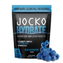 Jocko Hidrate de combustibil Electroliti Pachete de pulbere de zahăr scăzut - Pachete amplificator de hidratare pentru recuperare, deshidratare, & Exercitiu - cu vitamine B6, B12 & C (16 Pachete) Zmeură albastră