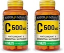 MASON NATURAL Vitamina C 500 mg - Susţine sistemul imunitar sănătos, antioxidant şi nutrient esenţial, 100 comprimate (pachet de 2)