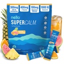 Nello Supercalm Powderd Drink Mix, Tropical Tangerine, L Theanine, Ksm-66 Ashwagandha, Magneziu Glicinat, Vitamina D 3, Suplimente pentru relaxare și concentrare, Natural, Fără zahăr, Non OMG-uri, 20 Srvg
