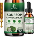 (2 ambalaj) Soursop organic Graviola picături lichide, Soursop Extract organic Pure pentru antioxidant natural, Suport Cell & Regenerare, Immune Boost, Soursop Bitters lichid bogat în multivitamine - 2 FL OZ