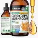 BIO KRAUTER Cordyceps Extract de ciuperci - Cordyceps Sinensis Extract de ciuperci lichide - 670 mg per Serving - Vegan, alcool și zahăr - 4 Fl.Oz.