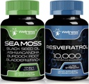 wellNESS LABSRX Capsule de resveratrol cu capsule de Moss Sea