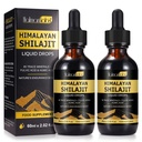Silajit Pure Himalayan Organic Resin Drop, Pure Himalayan Shilajit Resin Liquid Gold Supplement, Silajit Organic Drop Rich în 85+ Trace Minerale, Shilajit pentru bărbați și femei (2,02 Fl Oz (Pachet de 2)