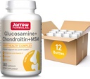 Formule Jarrow Glucosamină + Chondroitin + MSM Capsule, Supliment comun de suport cu vitamina C și mangan, 240 capsule, 60 zile de aprovizionare, ambalaj de 12