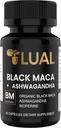 LUAL 30.000 mg 30x Putere organică Black Maca Root cu Ashwagandha - cea mai mare potenta Black Maca capsule rădăcină pentru bărbați - 100% pur Maca Peruana pulbere organică, gelatinizat, Non-GMO - 60 pastile