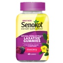 Senokot Dietary Supplement Laxative Gummies, Extrasul Senna Natural, Gentle, Overnight Relief de constipație ocazională, Aroma mixt Berry, 60 Conte.