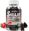Gume silajit pentru barbati si femei, 1000MG Silajit Supliment cu 85+ Trace Minerale si Acid fuzelian pentru energie, Imunitate, Zahăr-Free, Strawberry-60 Count