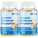Liposomal Nattokinaza 12,000 FU Serapeptase 360,000 SPU Supliment enzimatic - Îmbogățit cu enzime sinergistice și Blend Nutrient & Inulin pentru Circulatorii, Gut, Digestion 60 Capsule (2 Flacon)