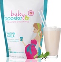 Baby Booster Tahitian Vanilla Prenatal Suplimentul de vitamine și proteine Shake, Cafeina gratuit, Toate naturale, Vegetarian DHA, Proteina mare, Folate de metil, B Vitamine, mare pentru boala de dimineata, 1 lb