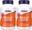 Suplimente now, cristale de vitamina C (acid ascorbic) Pulbere, protecție antioxidantă*, 8-Ounce (Pachet de 2)