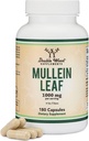Suplimente din lemn dublu Capsule din frunze de Mullein 10.000 mg Putere, 180 capsule Vegan cu nici Fillers, suporta sanatate pulmonara si respiratorie
