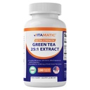 Extract de ceai verde vitamatic cu vitamina C, 25X concentrat, 98% polifenoli, 80% catechini, 50% EGCG, 180 Capsule Veg
