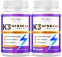 ZESL (2 ambalaj K3 pastile de pierdere în greutate minerale pentru femei și bărbați, K3 pastile minerale - K3 minerale de sare, vitamina + K3 capsule suplimentare pentru pierderea în greutate Keto - 2 luni de aprovizionare