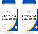 Nutricost Vitamina A 10000 UI, 500 Softgels (2 flacoane)