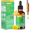 Picături organice Mullein pentru Lung Cleanse, puternic 1700mg Extract de frunze Mullein pentru suport imunitar și respirator, Natural Mullein Supliment picături de tinctură non-GMO & Vegan, 2 Fl Oz
