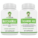 VitaMonk MatchaMax Matcha Capsule & L-Theanine 400mg - Boost Energy and Enhange Focus Bundle