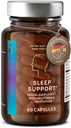 N°6 Natural Sleep Support cu Melatonina 1 mg & L-Tryptofan - Passionflower, Valerian Root & More - Enhanced Sleep Supplement - 60 capsule pentru nopţi odihnitoare