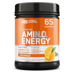 Optimum Nutrition Amino Energy - Pre Workout cu ceai verde, BCAA, Amino Acids, Keto Friendly, Green Coffee Extract, Energetic Powder - Orange Cooler, 65 Servings (Packaging May Vary)