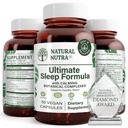 Natural Nutra Ultimate Formula de somn, Mușețel pentru a sprijini relaxarea și reducerea anxietății pe timp de noapte, Ajuta să cadă mai repede somn, 50 Capsule