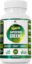 Capsule organice Vegan Super Greens cu Ashwagandha - Suport Immune cu toate produsele alimentare naturale întregi Chlorella, Moringa, Spirulina, Turmeric, Kale. Îmbunătățește Digestion, Boost Energy - pastile de detoxifiere