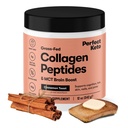 Keto Colagen Peptide Perfecte Pulbere de proteine cu ulei MCT, Colagen hidrolizat, Tip I & III Supliment, Gluten Grass Grass Fed, Carb scăzut, Keto Coffee Creamer, Colagen pentru Femei & Bărbați, Scorțișoară Toast