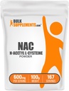 BulkSupplements.com NAC pulbere - N-Acetyl Cysteine 600mg, NAC Supliment - Suport antioxidant, Gluten gratuit - 600mg pe servire, 167 Servings, 100g (3.5 oz) (Pachet de 1)