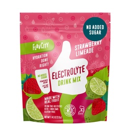 FlavCity Limonadă de căpșuni Electroliti Pachete de pulbere - 28 Pachete de hidratare - Nu Adăugat zahăr - Pulbere de hidratare cu fructe reale și sare de mare nerafinată - Keto & Gluten-Free (28 Stick Packs)