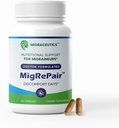 MigRePair Sticla de 60 - Doctor Formulat Suplimente Migrene - Suport Natural Herbal cu Feverfearth, Butterbur & Seminte de struguri - Suplimentul de migrena pentru femei si barbati - Suport pentru migrena