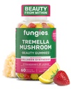 Ciuperci Tremella ciuperci gume de ciuperci, aroma mixta de capsuni si lamaie - Mushroom Herbal Supplement Gummy pentru adulti Suporta Colagen Sinteza, sanatoasa piele & imbatranire sanatoasa - frumusete Gumies 60 Serviri