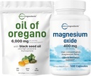 Micro Ingrediente Ulei de Oregano Softgels 6,000 mg Per Servire & Oxid de magneziu 400 mg Bundle Pack 