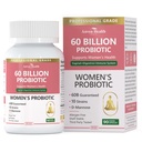 Probiotice și prebiotice organice pentru femei pH echilibru & Digestion- 60 miliarde CFU Probiotice vaginale cu cranberry D-Mannose, Vegan & non-GMO pentru tract urinar & Imun 