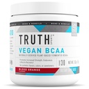 Adevarat Nutritie Vegan BCAA pulbere - 2:1:1 Raport natural BCAAs Aminoacidi Pulbere pentru energie, Clădire musculară, Post Workout Recuperare băutură pentru recuperarea musculare (Blood Orange, 30 Serviri)