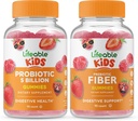Probiotice vitale 5 Miliarde de copii + Prebiotic Fiber Kids, Gumies Bundle - mare Tasting, Supliment de vitamine, Gluten gratuit, OMG gratuit, Guma de mestecat