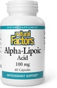 Natural Factors Alpha-lipoic Acid 100mg Capsules, 60-Count
