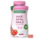 Solutii Optimale de Bounty Nature Par, Piele si Nails Pectin Gummies, 2500 mcg Biotin Per Serving, Fara Gummy Stick, Formula vegetariana, Aroma de capsuni, 200 conta, 100 Total Serviri