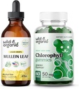 Mullein sălbatic și organic picături 4 oz și gume de clorofil 60 Chews