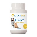 Ayush Pet Livit-2 - Dog supliment de suport pentru ficat, Suport natural pentru ficat pentru pisici, câini și cai, Sprijină Wellness generală, Piele sănătoasă și haina pentru animale de companie - 90 comprimate