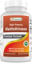 Best Naturals High Potence Nattokinaza 4000 FU Per Serving/ 200 mg per Serving, 240 Vegetarain Capsule. Non-GMO, Gluten Free.