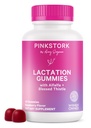 Pink Stork Alaptare Supliment Gummies - Suport de alimentare lapte matern cu muls de lapte, Alfalfa, vitamina D, și B12, Recuperare postpartum, Alaptarea esențiale - Raspberry, 40 Conte