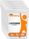 BulkSupplements.com L-Glutamine Powder - Glutamina Supliment, pentru recuperare & Gut Health - Nearomated & Gluten Free, 5g (5000 mg) per Serving, 1kg (Pachet de 5) (11 lbs)