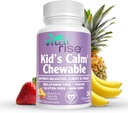 Kids Magnesium Chewables - Daily Supplement, Sugar-Free & Melatonin-Free, Supports a Healthy Stress Response & Focus, Fast-Absorbing Magnesium with L-Theanine, Mixed Fruit Flavor, 30 Count